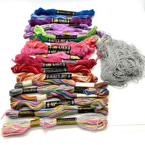Embroidery Floss Mixed Lot Of 24 + Metallic Floss Assorted Colors and Brands